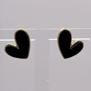 Heart Enamel Stud Earrings